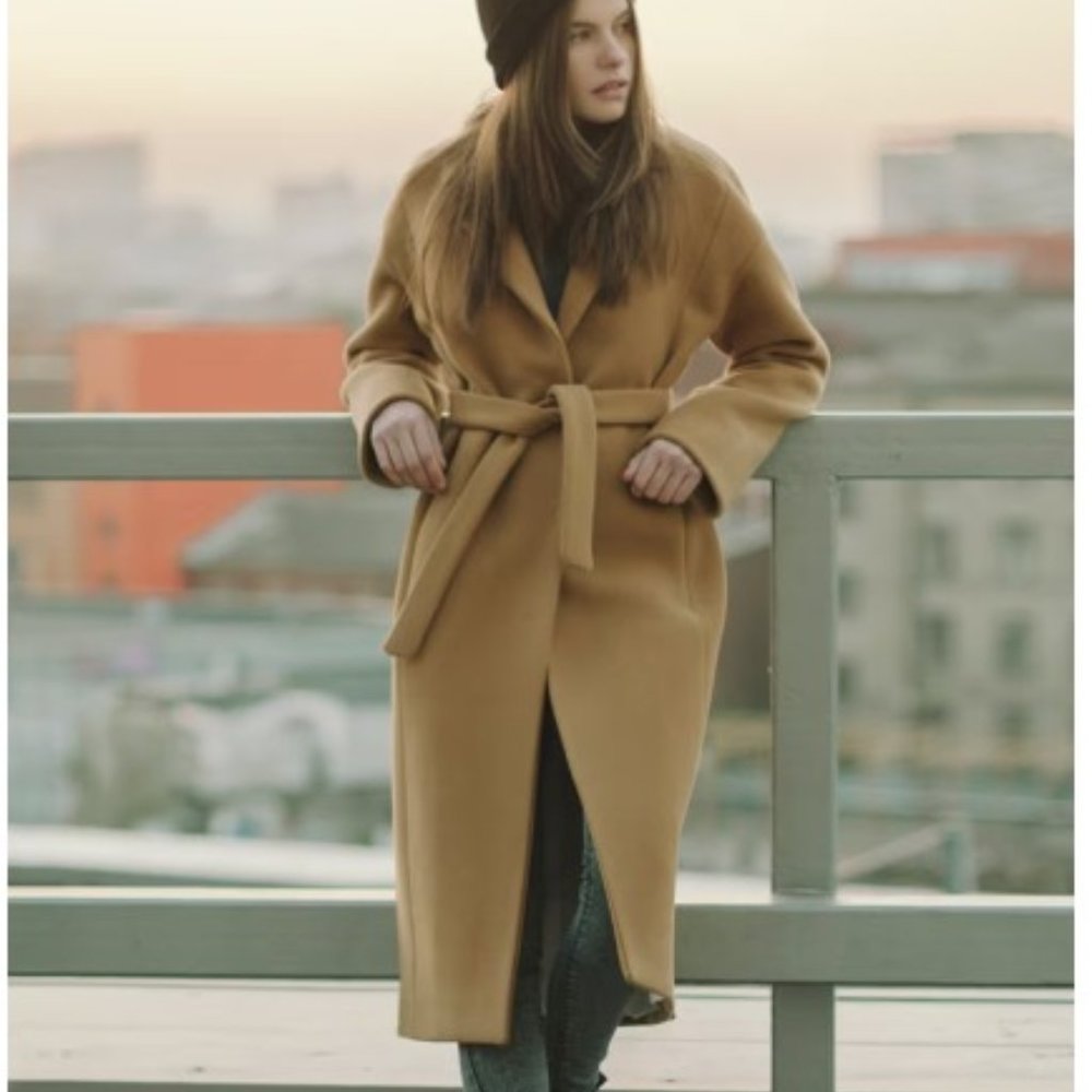Caramel Wool Coat, New, Handmade, size 8